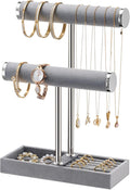bussdis 2 Tier Bracelet Holder Display, Necklace Holder Organizer, Black