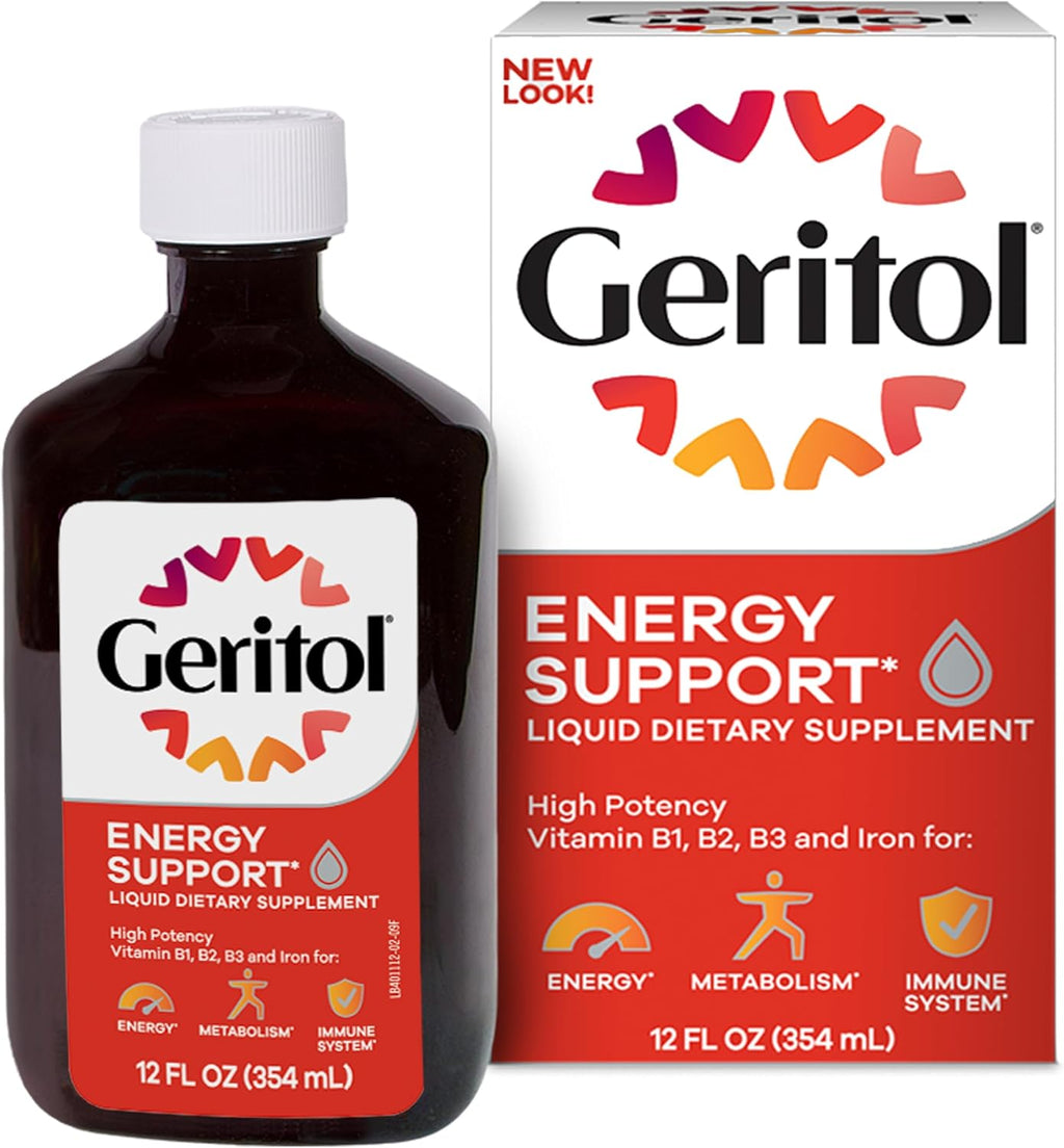Geritol Liquid Energy Support, Iron and Vitamin Supplement, 12 Oz