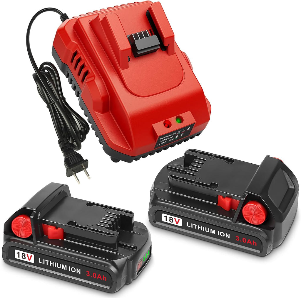 3.0Ah 18V 2/pk Replacement for Milwaukee M-18 Battery with Charger