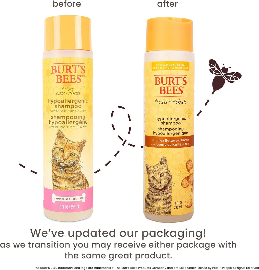 Burts Bees for Pets Hypoallergenic Cat Shampoo, Unscented, 10 Fl Oz
