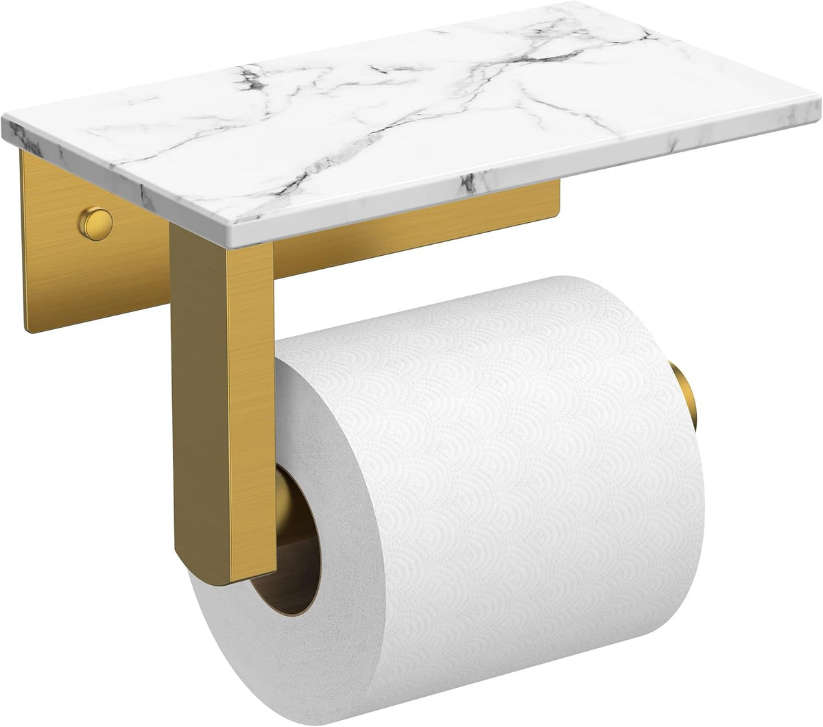 FORIOUS Toilet Paper Holder with Shelf, Adhesive or Screw, Commercial