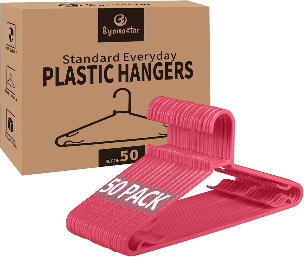 Byomostor Plastic Hangers 50 Pack