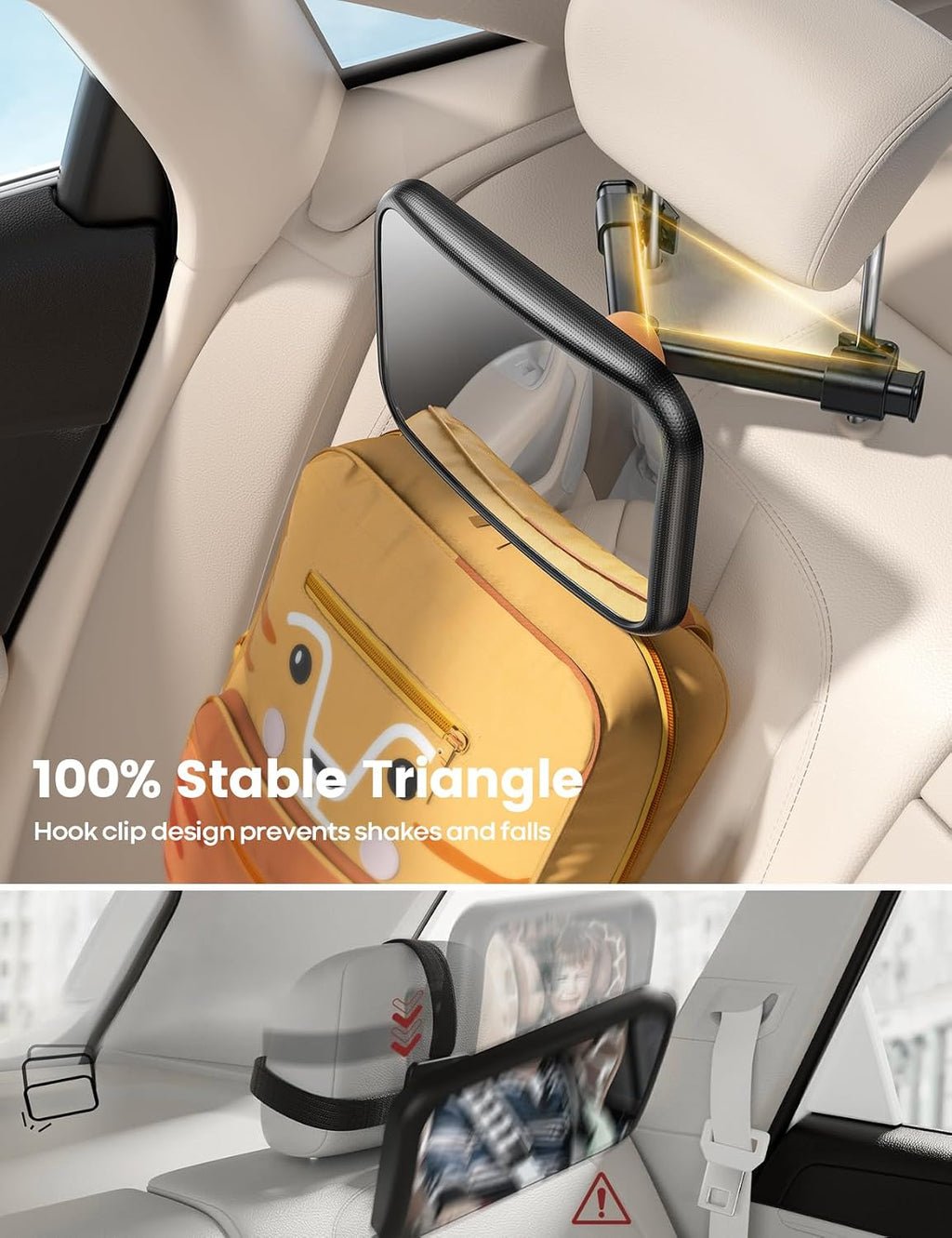 Lamicall Backseat Baby Car Mirror, Safe Never Shake & Fall, Wide Clear View