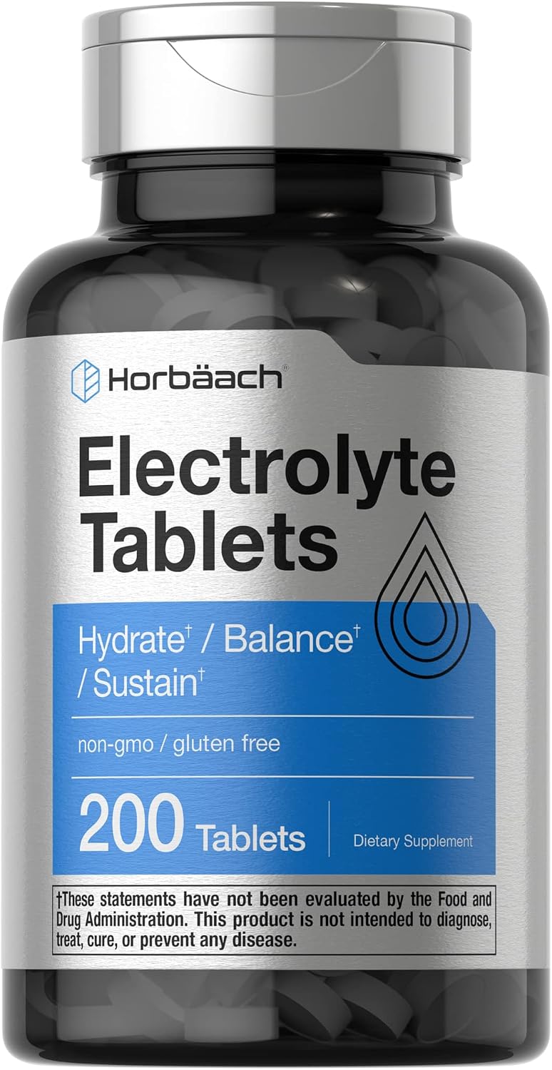 Horbäach Electrolyte Tablets | 200 Count | Helps Hydration & Balance