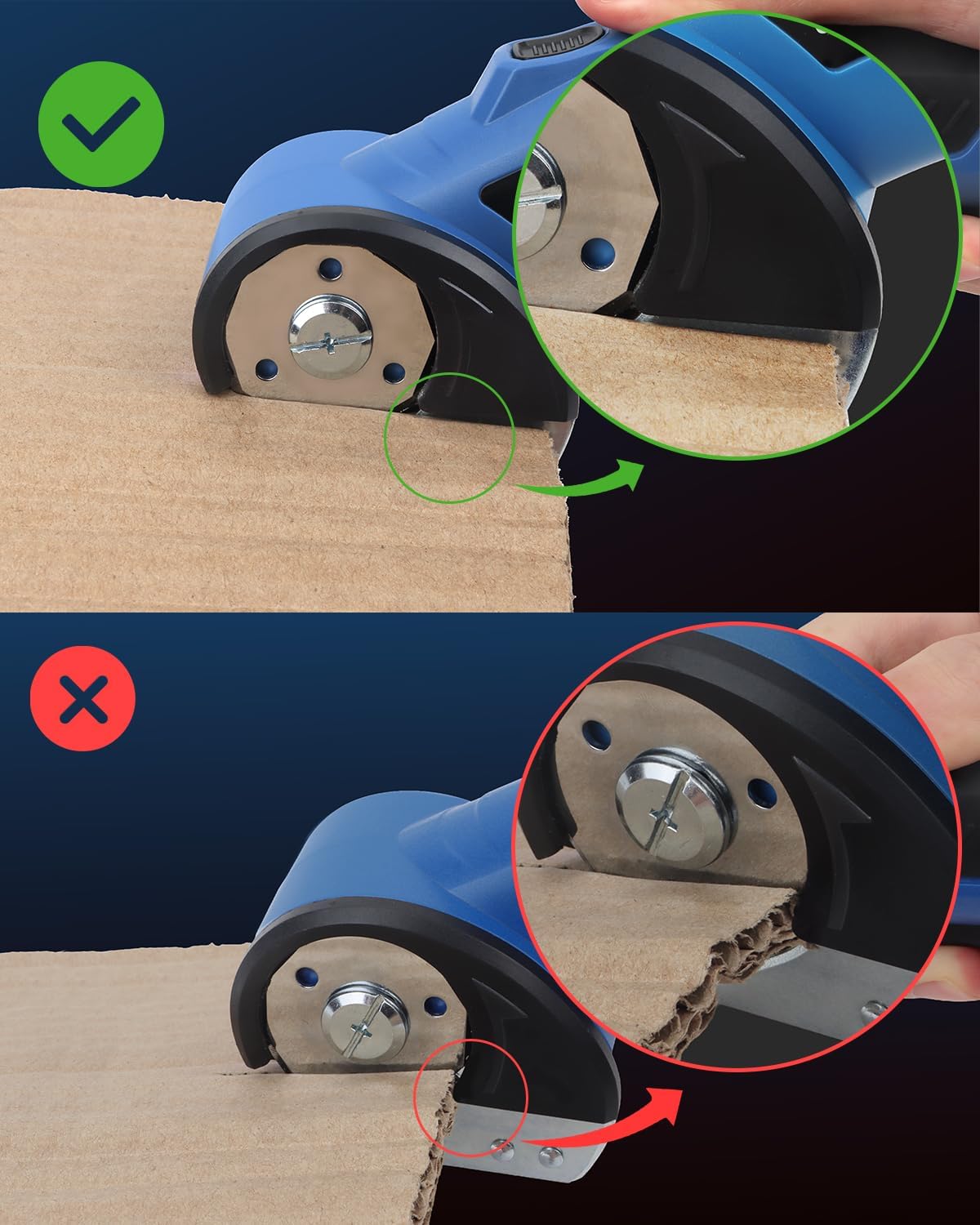 STREBITO Cordless Electric Scissors, 4V Electric Box Cutter for Cardboard