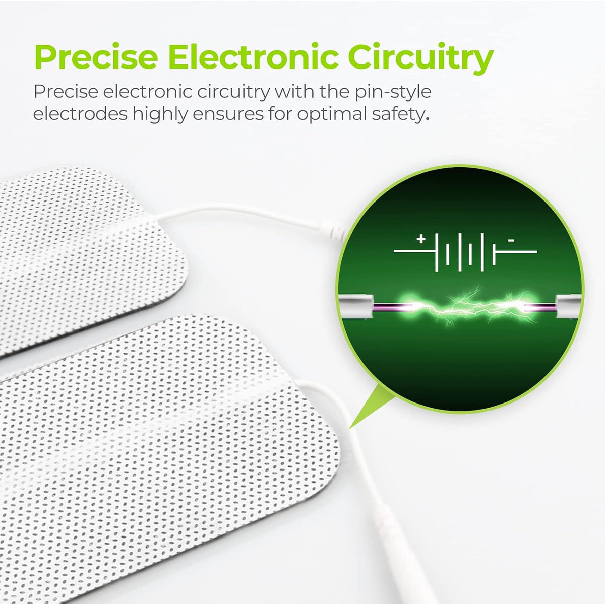 AUVON TENS Unit Electrode Pads 2"x4" 10 Pcs, Latex-Free, Reusable