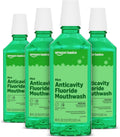 Amazon Basics Anticavity Fluoride Rinse, Alcohol-Free, Mint, 18 ounce (Pack of 4), Packaging May Vary