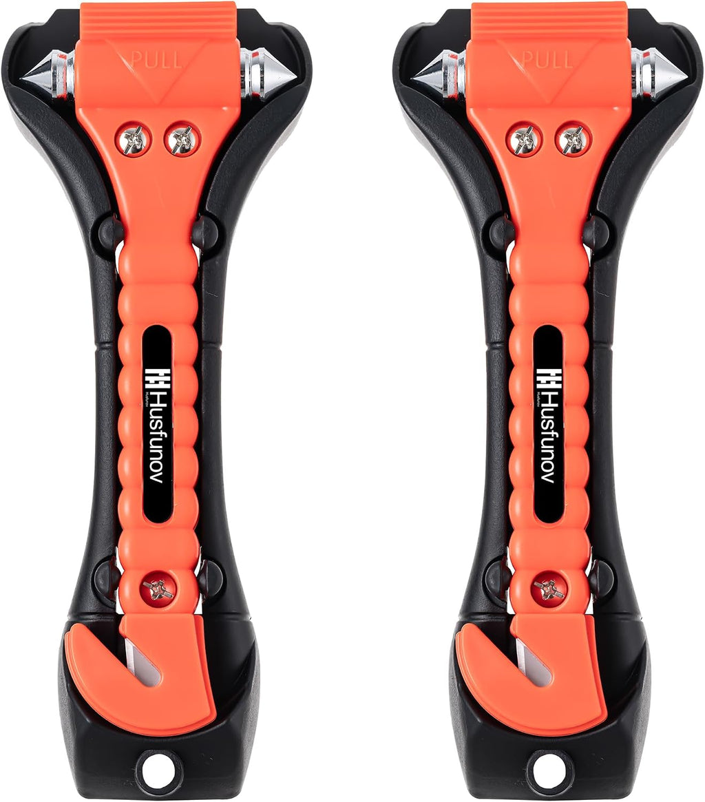 Car Window Breaker Hammer and Seat Belt Cutter 2-in-1，Emergency Escape Tool