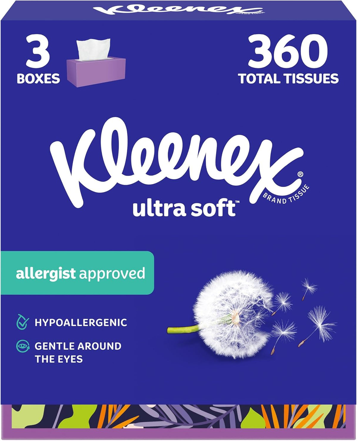 Kleenex Ultra Soft Facial Tissues, 8 Flat Boxes, 120 Tissues per Box (960 Total Tissues)
