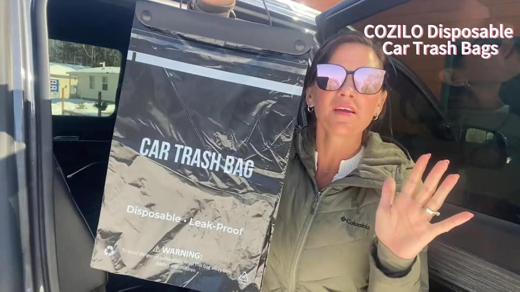 COZILO 50 Count Disposable Car Trash Bags, Hanging & Stick-On Car Trash Can