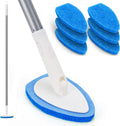 Shower Scrubber with Long Handle, 47'' Bathtub Scrub Brush with 6 Pads