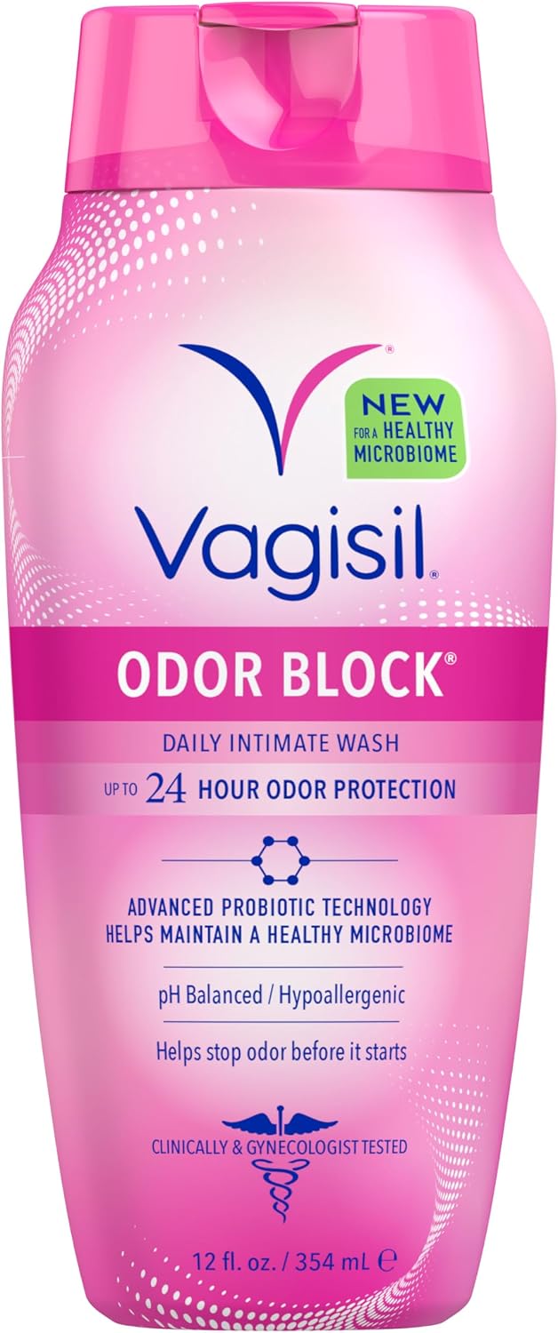 Vagisil Odor Block Feminine Wash, pH Balanced, Gentle, 12 Fl Oz (1 Pack)