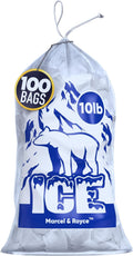 100-Pack 10 LB Reusable Plastic Ice Bags With Drawstring-Bolsas Para Hielo
