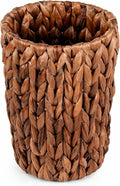 Coeusy Wicker Trash Can,Small Bathroom Trash Can,Water Hyacinth Wicker Waste Basket for Bathroom,Boho Waste Basket for Bedroom,Home Office,Compact Spaces(2 Gallon Round)
