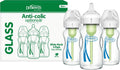 Dr. Brown's Anti-Colic Options+ Wide-Neck Glass Baby Bottle, 5 oz, 3-Pack
