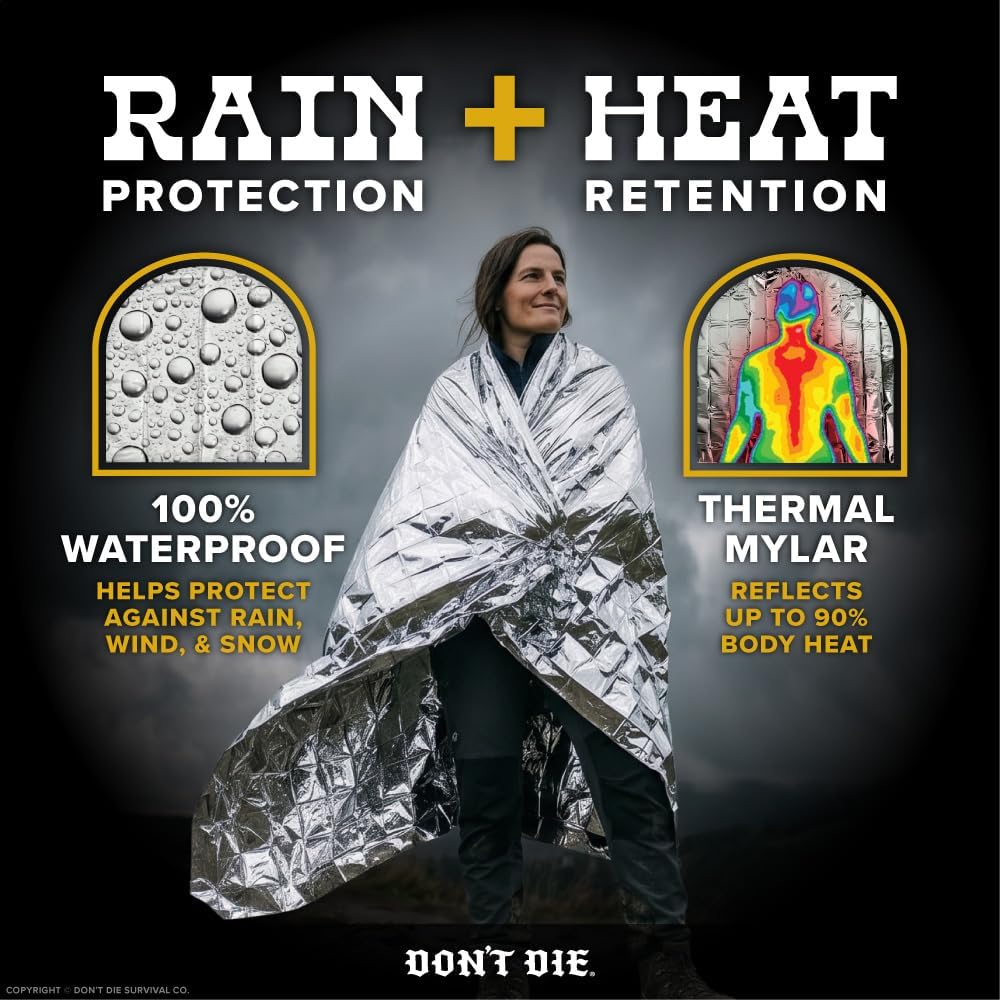 Emergency Blanket – 5 Pack – Thermal Mylar Foil Space Blankets