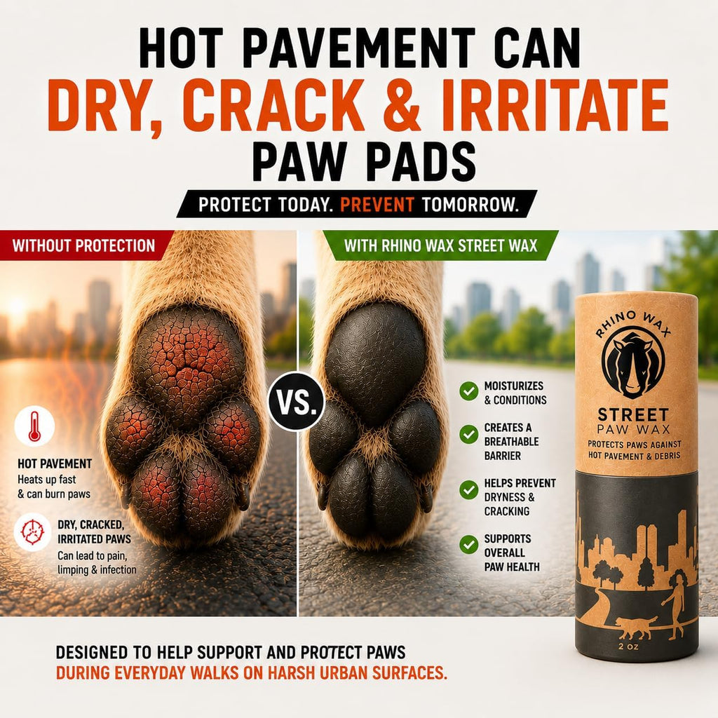 Rhino Wax Dog Paw Protector for Hot Pavement, Asphalt, Streets & Sidewalks