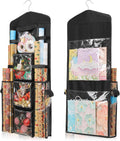 EXLIFBAG Wrapping Paper Storage, Double-Sided Hanging Storage, Black
