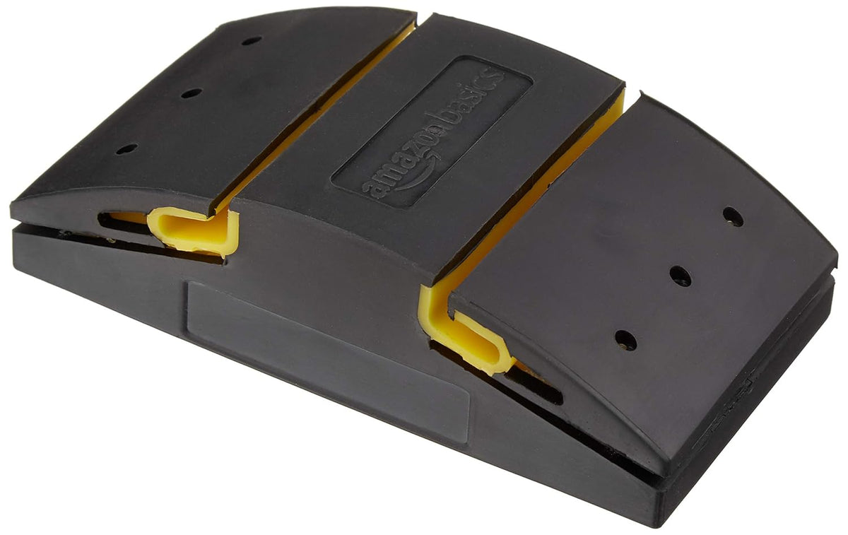 Amazon Basics 5.1" Rubber Sanding Block for Wet or Dry Sanding, Easy to Use, Black/Yellow