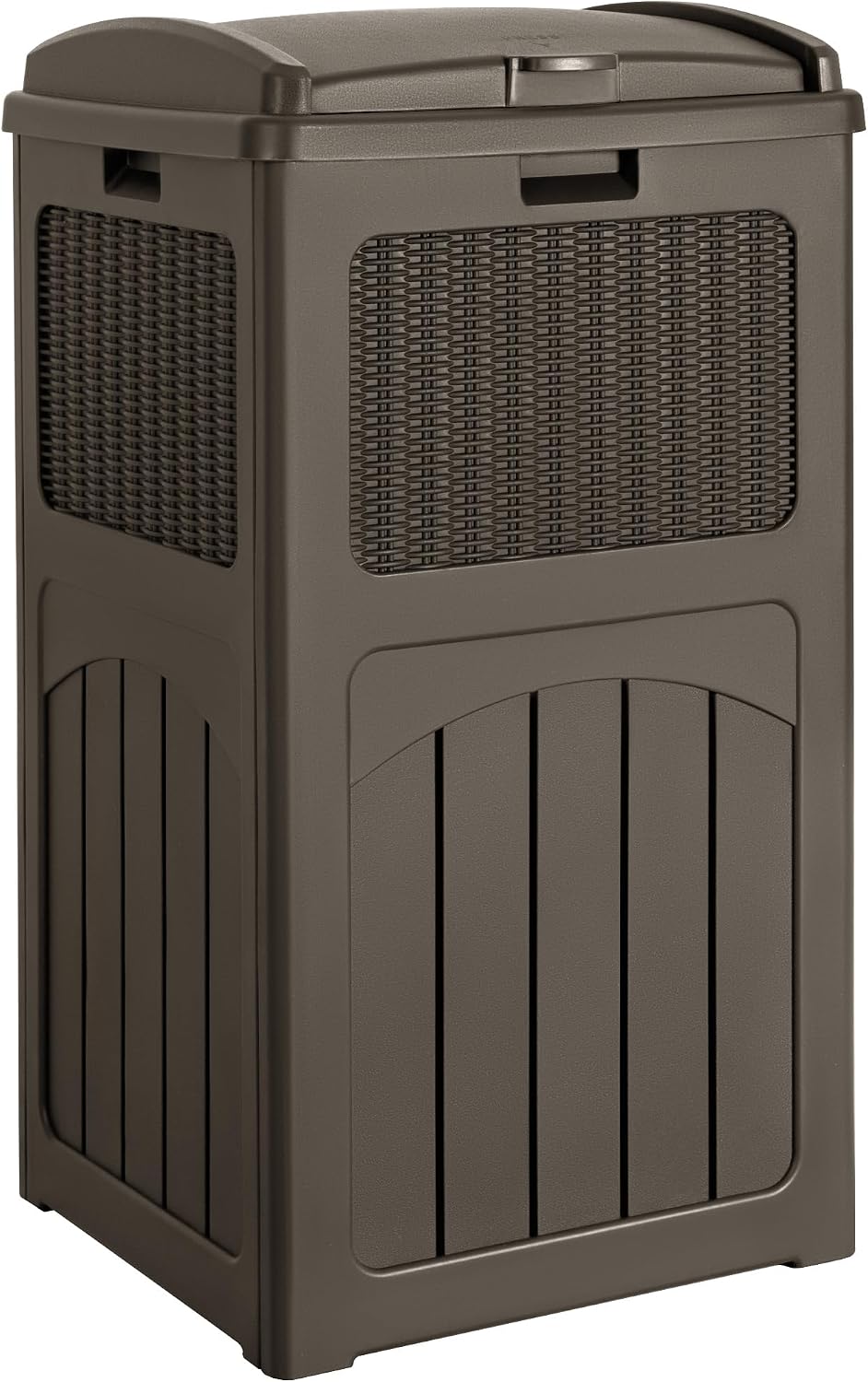 Devoko 33 Gallon Outdoor Trash Can, Hideaway Garbage Bins with Tiered Lid