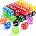 50 Pieces Dice Set, 14mm Bulk 6 Sided Colored Dices for Board Games, Math Learning,Classroom