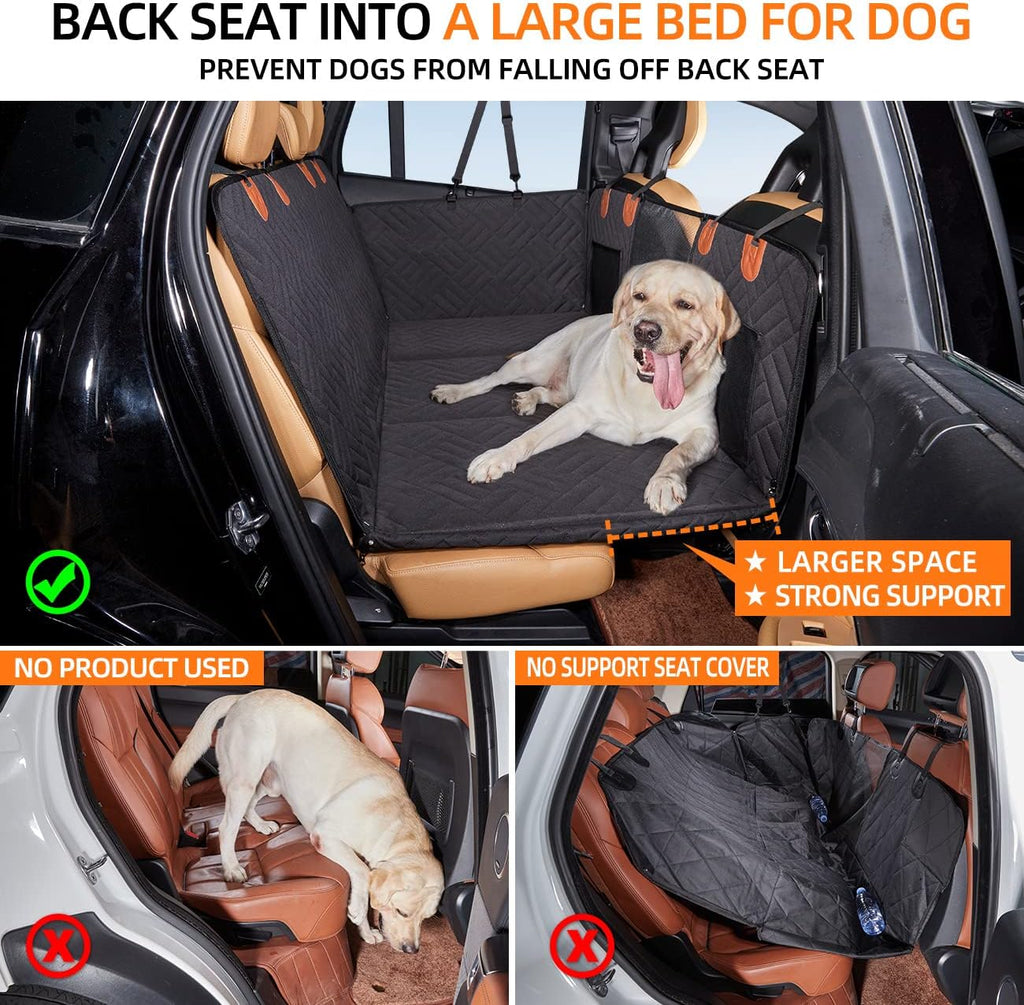 YJGF Hard Bottom Dog Car Seat Cover for Back Seat,Seat Extender for Dogs