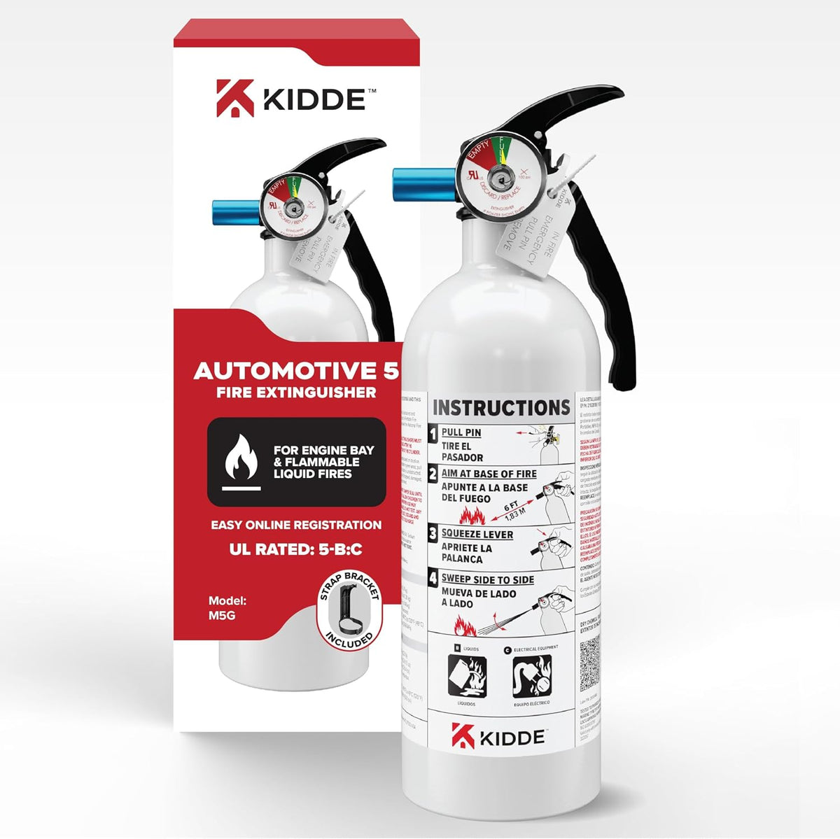 Kidde Auto 10 Fire Extinguisher for Cars and Trucks, 10-B:C, M10G