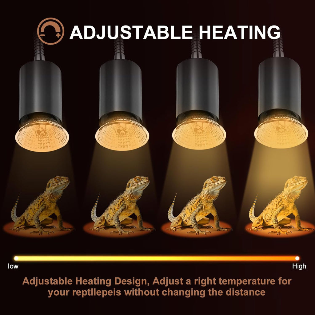 50W Uva Light Bulbs 4-Pack, Turtle Heat Lamp for Reptile