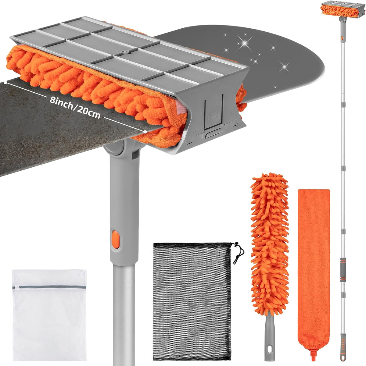 Ceiling Fan Cleaner Duster with 6 Ft/77'' Extension Pole, Multi-Functional