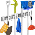 reliahom Broom Holder Wall Mount Mop Hanger Tools organizer 4Racks 5Hooks
