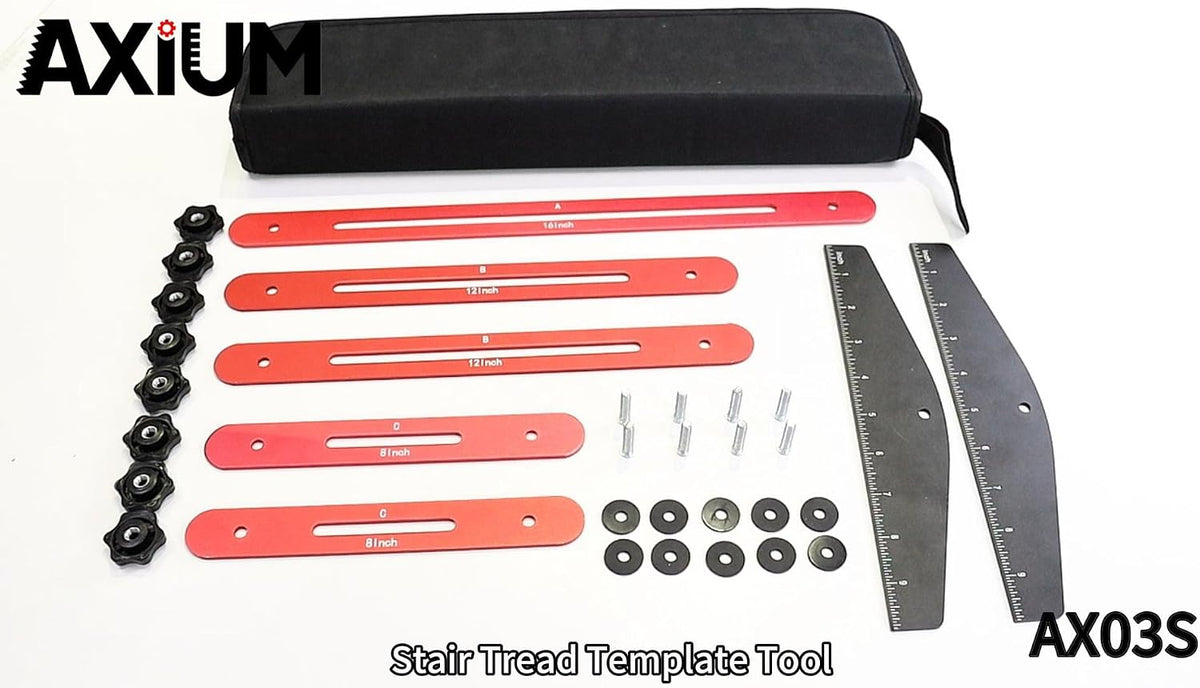 AXIUM Stair Tread Template Tool Adjustable 10.5" to 60.5" Stair Gauge Jig