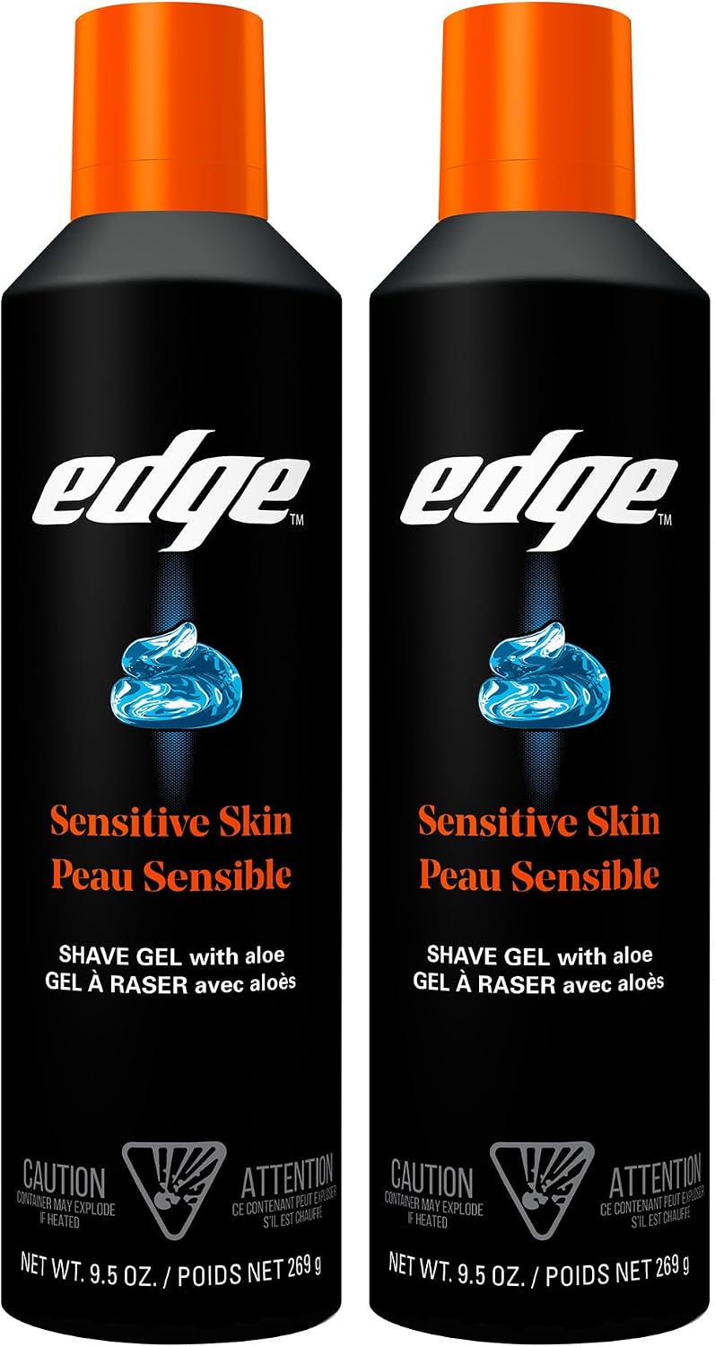Edge Shaving Gel for Men, Sensitive Skin, 9.5 oz (2 Pack)