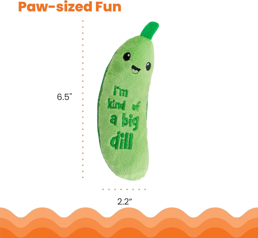 Catstages Crunchy Pickle Kicker Chew Cat Toy, Catnip & Dental Mesh, 6.5"