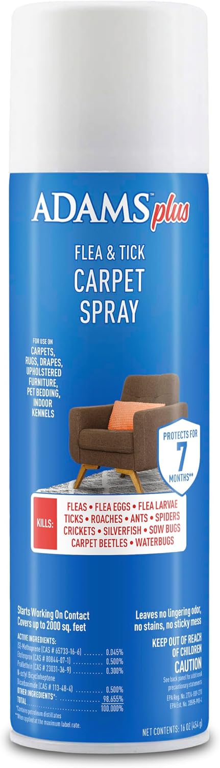 ADAMS Plus Flea & Tick Carpet Spray, Flea Spray for Home, 16 Oz