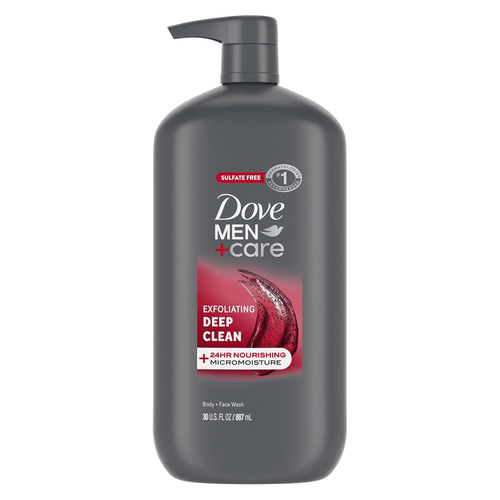 Dove Men Body & Face Wash Exfoliating Deep Clean, with 30 oz