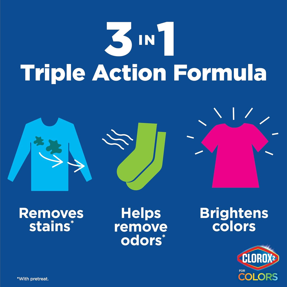 Clorox 2 Laundry Stain Remover and Color Booster Pack, 40 Count