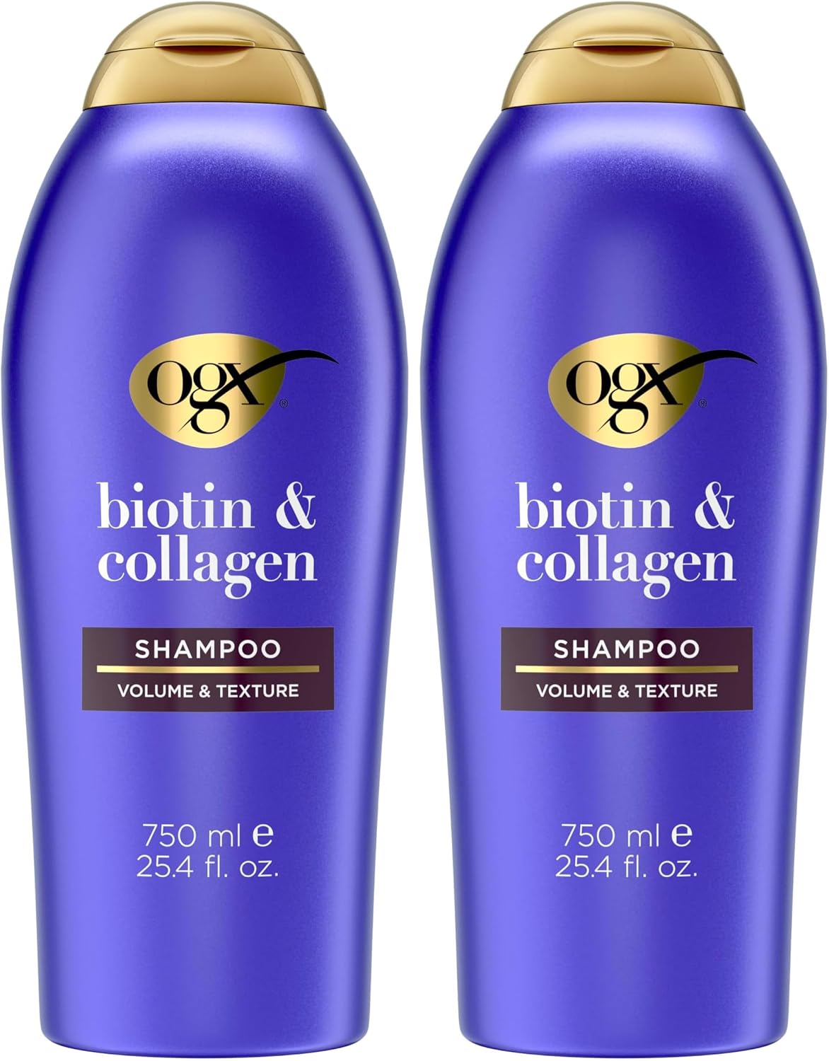 OGX Thick & Full + Biotin & Collagen Volumizing Shampoo, Nutrient-Infused Hair Shampoo with Vitamin B7 Biotin Gives Hair Volume & Body for 72+ Hours, Sulfate-Free Surfactants, 25.4 fl. oz