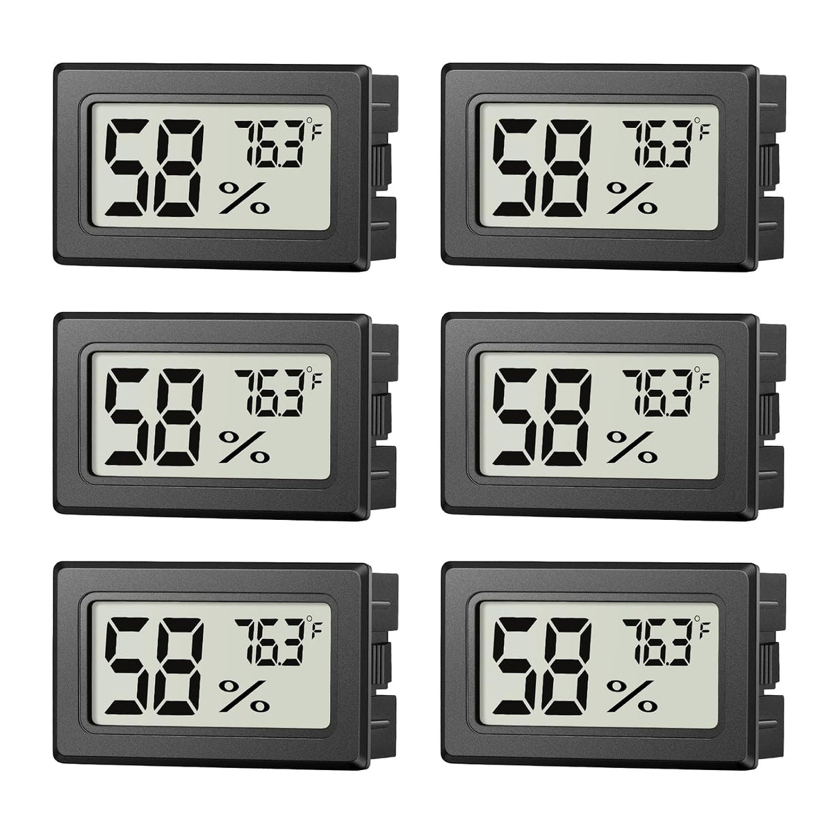 6 Pack Mini Hygrometer Indoor Humidity Meter, Digital Thermometer Monitor