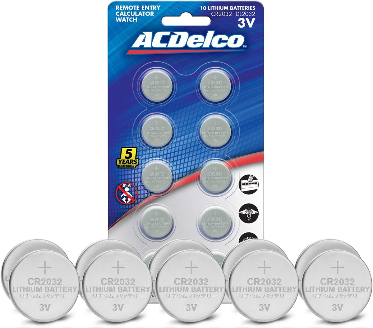 Powermax ACDelco 24-Count CR2032 Batteries, Lithium 3V Coin Cell Button Battery Pack for Watch and Small Electronics, 5 Year Shelf Life