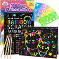 ZMLM Scratch Paper Art-Crafts Gift: 2 Pack Rainbow Notebooks Supplies Toys