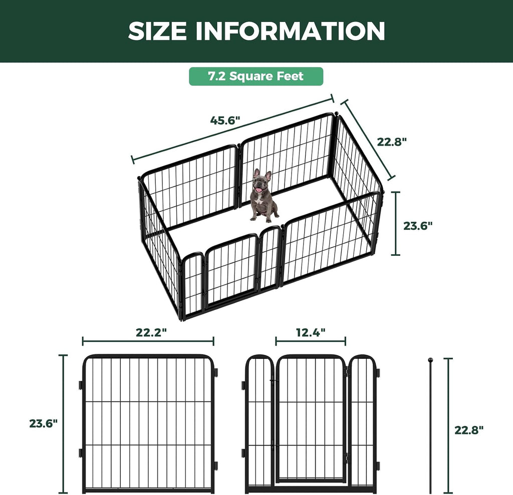 FXW Homeplus Indoor Dog Playpen, 24" H, 6 Panels, for Puppies & Small Dogs