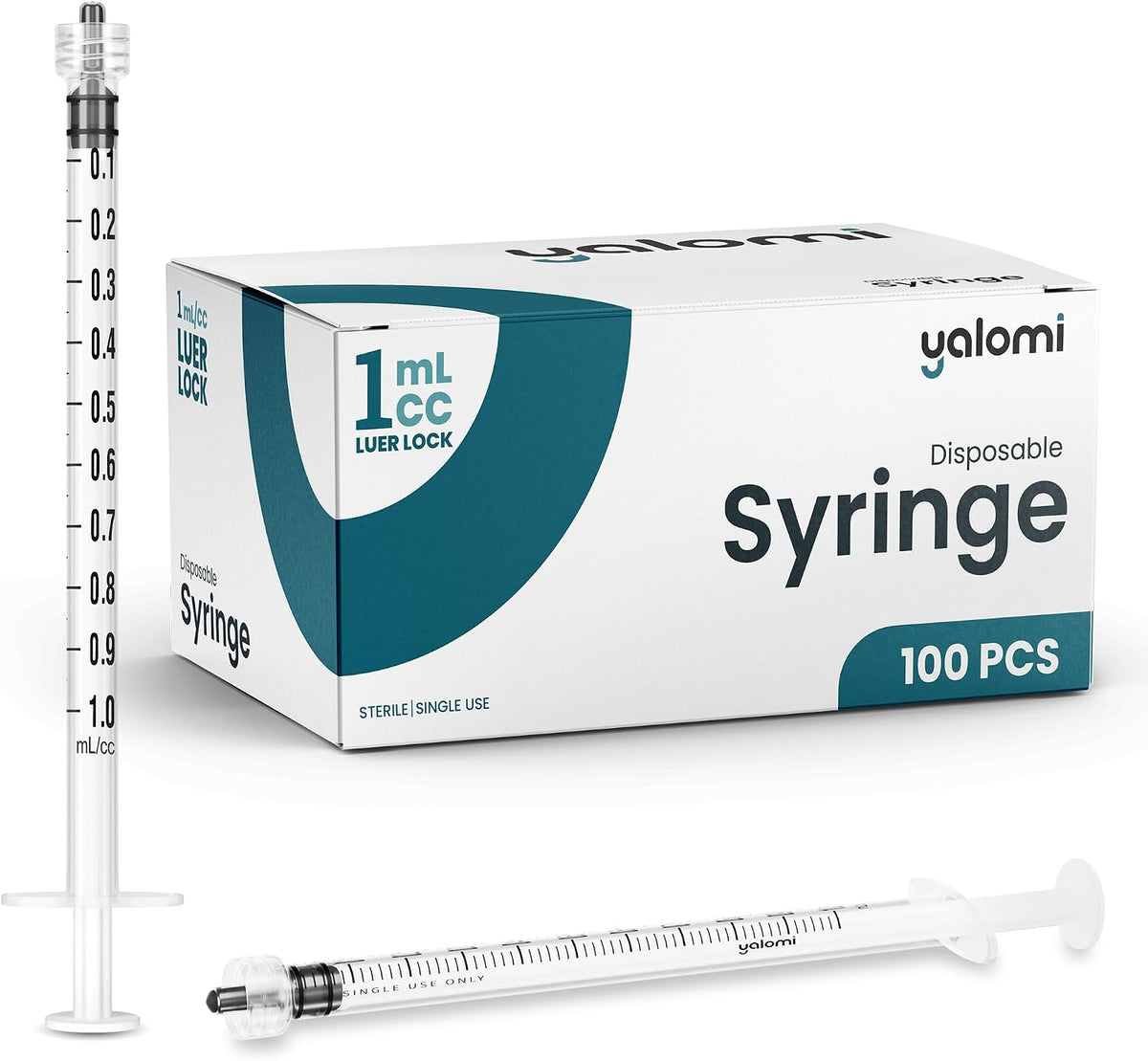 1mL Luer Lock Syringe (No Needle) | 100 Pack | Yalomi