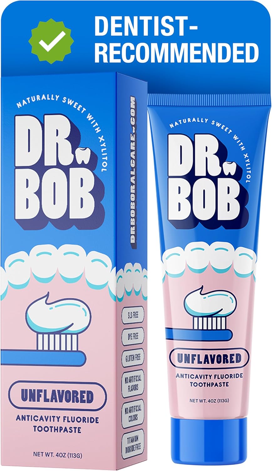 Dr. Bob Unflavored Toothpaste - Anticavity Fluoride Gel, 4 oz
