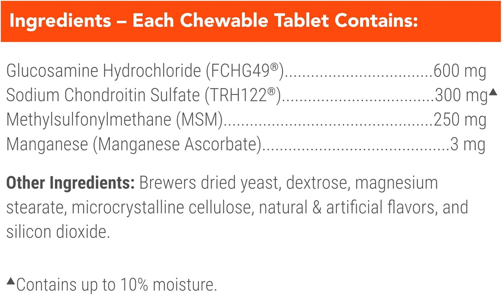 Nutramax Cosequin Joint Supplement for Dogs, Chewable Tablets, 132ct | Glucosamine + Chondroitin for Dogs with MSM, Supports Healthy Joints, All Breeds & Sizes, All Ages
