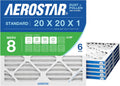 Aerostar Air Filter 20x20x1 MERV 8 AC Filter, HVAC, Furnace Filter, 6 Pack