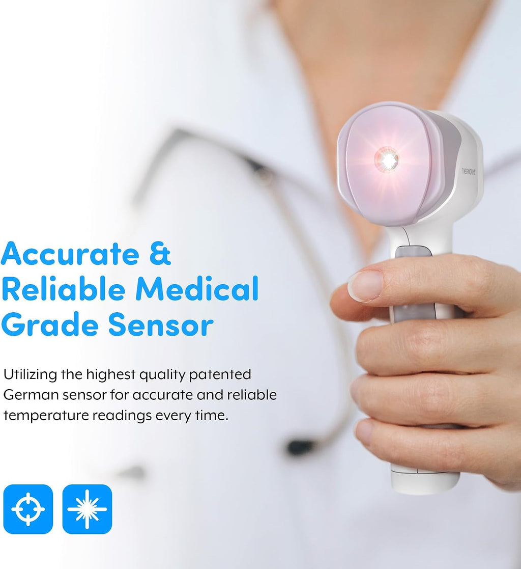 Medical Grade FSA-HSA Eligible Heavy Duty Touchless Infrared Forehead Thermometer, for Adults & Baby Digital Thermometer Gun, 1s Instant Results