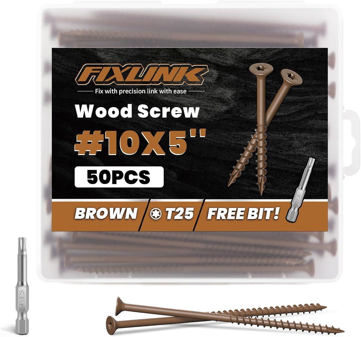 Deck Screws 3 Inch, 310PCS, FIXLINK #10 x 3 Wood Screws, Tan