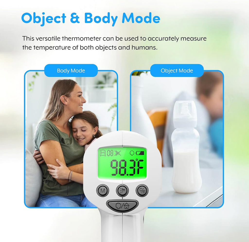 Medical Grade FSA-HSA Eligible Heavy Duty Touchless Infrared Forehead Thermometer, for Adults & Baby Digital Thermometer Gun, 1s Instant Results