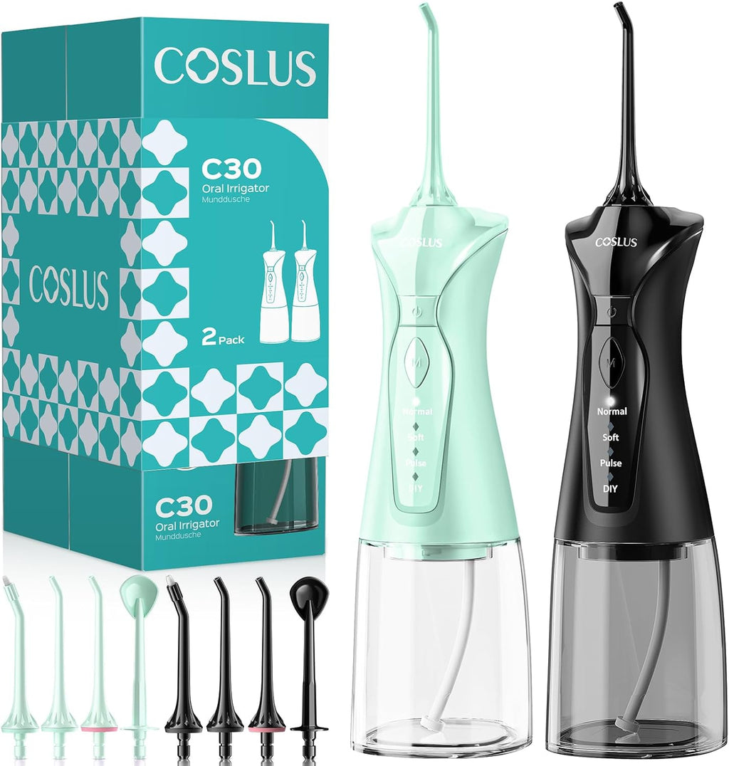 COSLUS C30 Portable Water Dental Flosser Pick Teeth, Upgraded DIY Mode