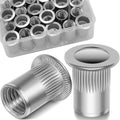 1/4-20 Rivet Nut,115Pcs Zinc Plated Threaded Inserts Rivnuts